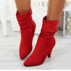 Red Suede Booties